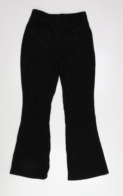Nasty Gal Womens Black Cotton Trousers Size 8 L30 in Regular Zip