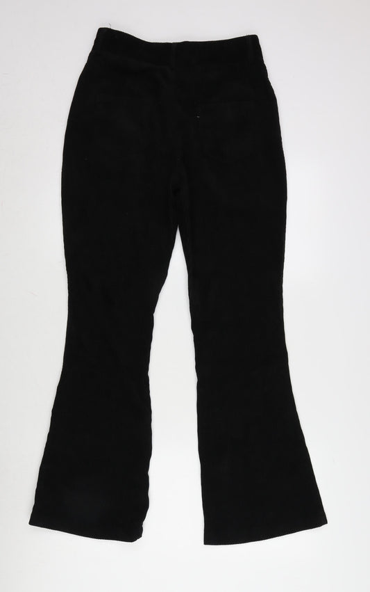 Nasty Gal Womens Black Cotton Trousers Size 8 L30 in Regular Zip