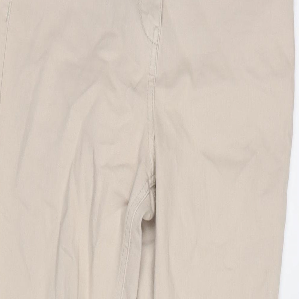 Matalan Womens Beige Cotton Blend Tapered Jeans Size 10 L25 in Regular Zip