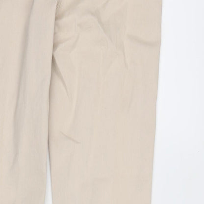 Matalan Womens Beige Cotton Blend Tapered Jeans Size 10 L25 in Regular Zip
