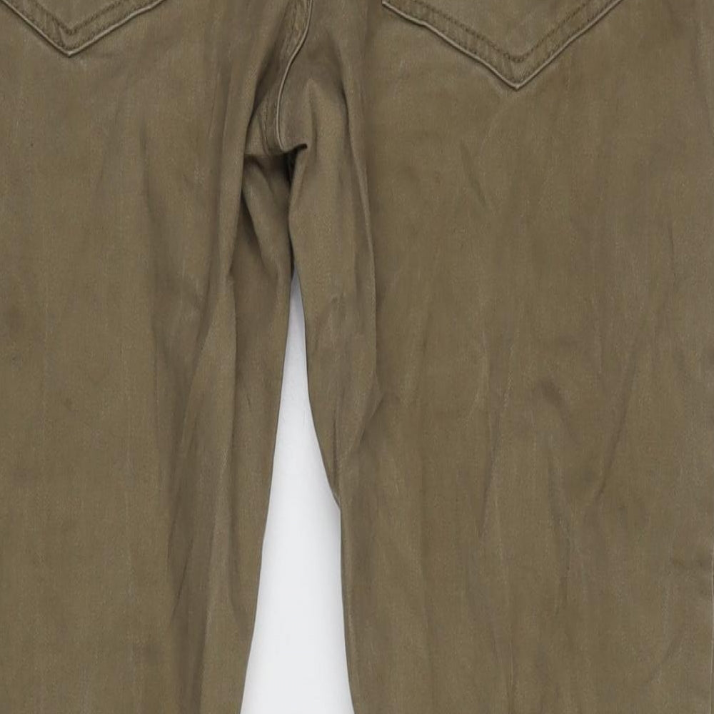 Denim & Co. Mens Beige Cotton Blend Straight Jeans Size 32 in L32 in Slim Zip