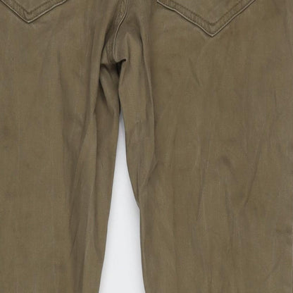 Denim & Co. Mens Beige Cotton Blend Straight Jeans Size 32 in L32 in Slim Zip