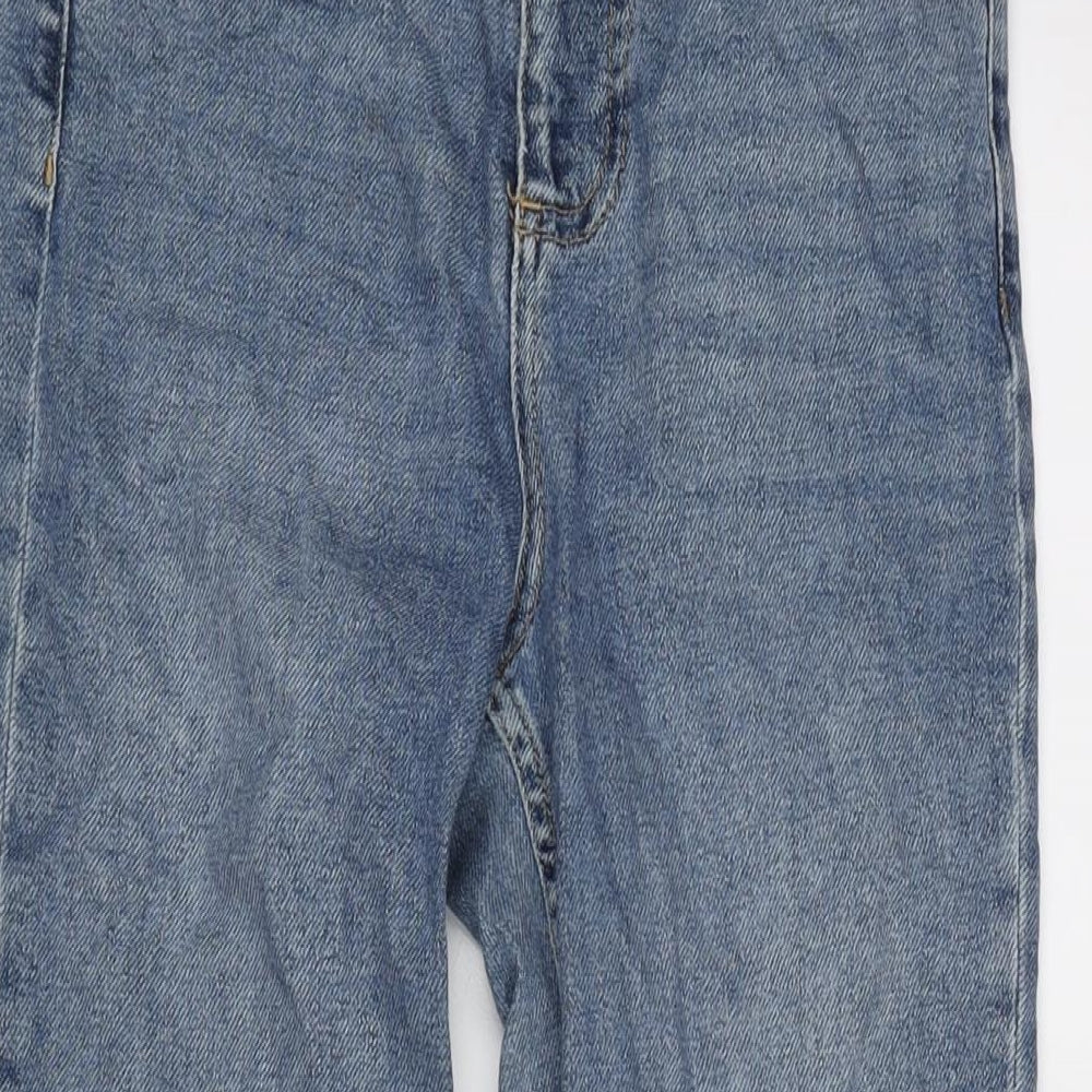 Topshop Womens Blue Cotton Blend Tapered Jeans Size 26 in L28.5 in Regular Zip