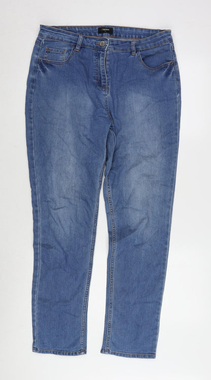 Womens UK Size 14 Denim Regular Fit Straight Blue Jeans