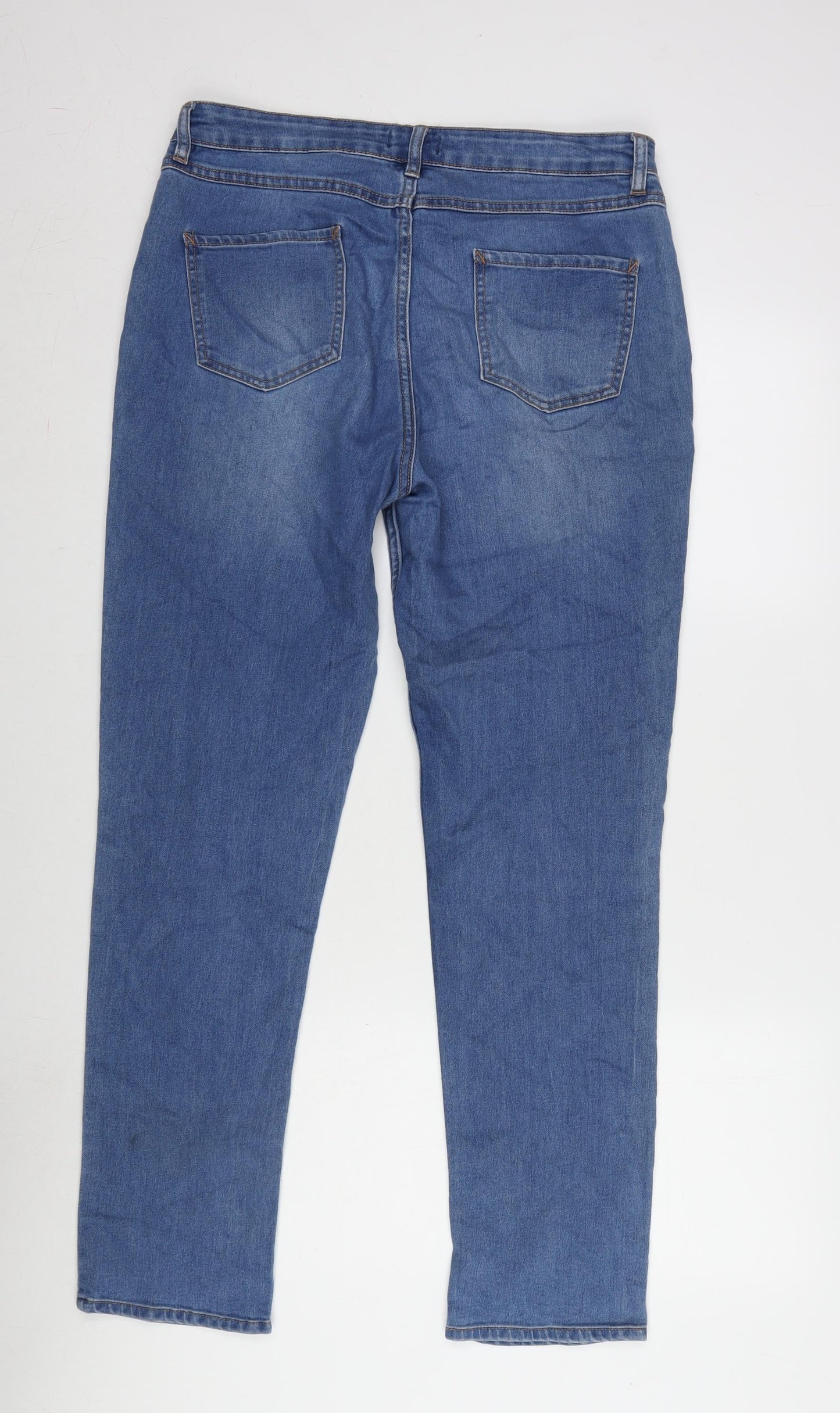 Womens UK Size 14 Denim Regular Fit Straight Blue Jeans