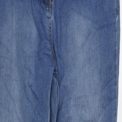 Womens UK Size 14 Denim Regular Fit Straight Blue Jeans
