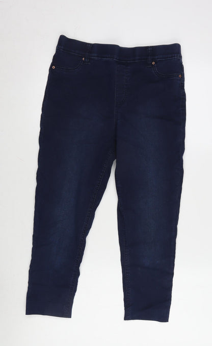 F&F Womens Blue Cotton Blend Jegging Jeans Size 12 L21 in Regular