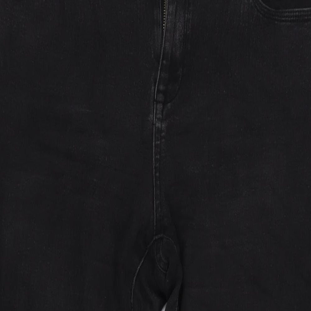 F&F Womens Grey Cotton Blend Bootcut Jeans Size 34 in L28 in Regular Zip