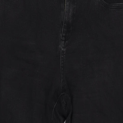 F&F Womens Grey Cotton Blend Bootcut Jeans Size 34 in L28 in Regular Zip