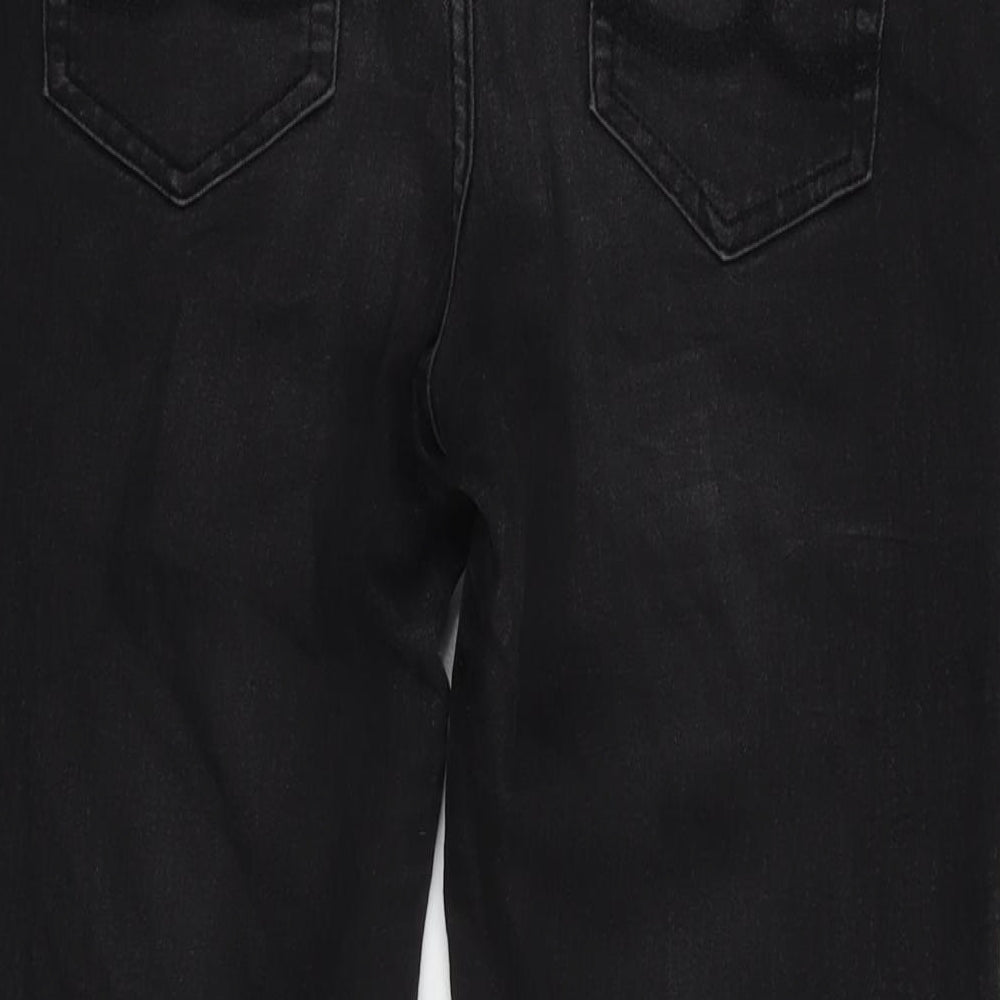 F&F Womens Grey Cotton Blend Bootcut Jeans Size 34 in L28 in Regular Zip