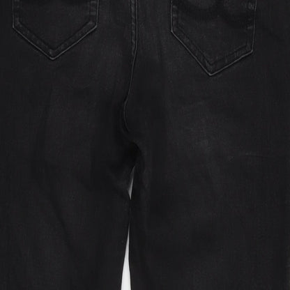 F&F Womens Grey Cotton Blend Bootcut Jeans Size 34 in L28 in Regular Zip