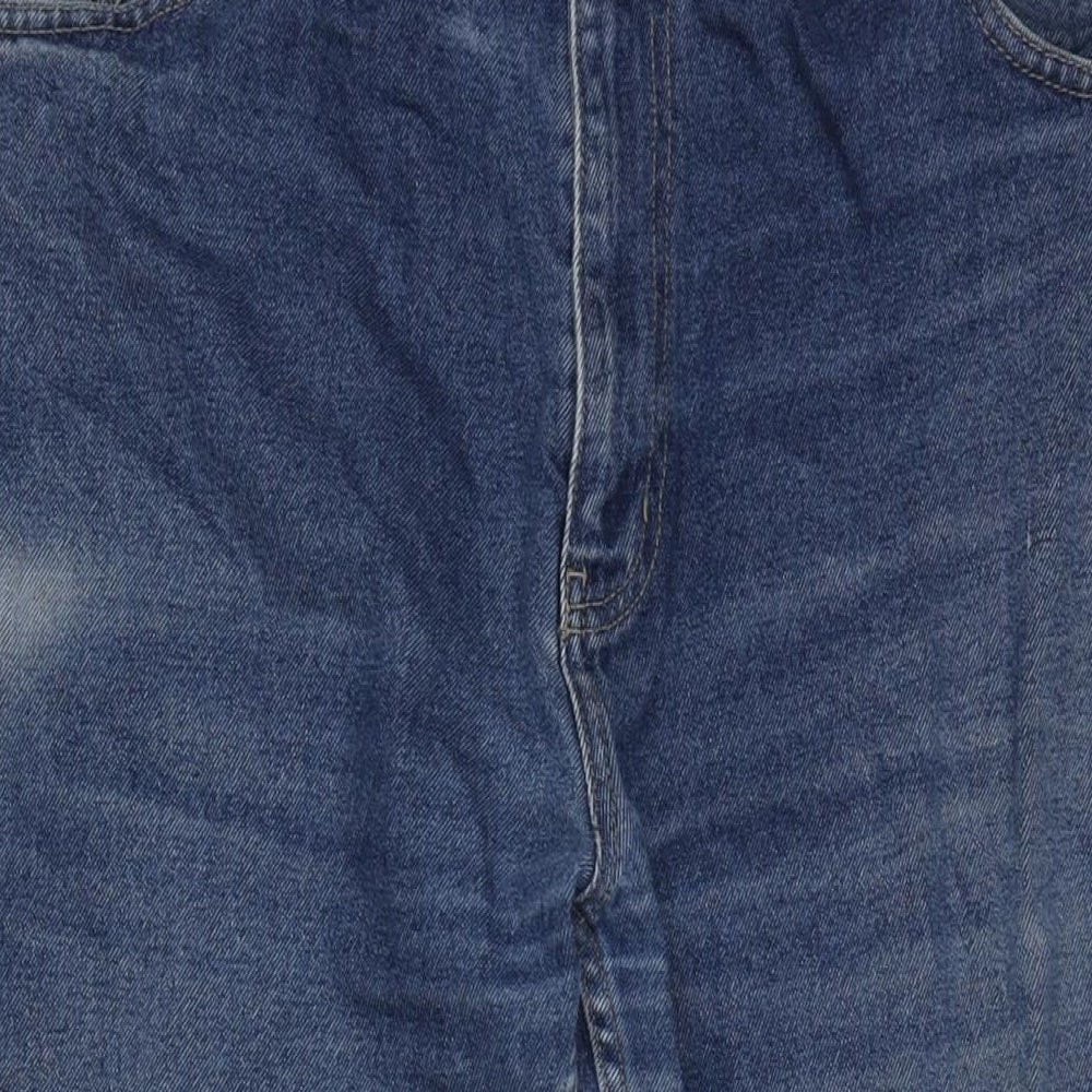 George Mens Blue Cotton Straight Jeans Size 44 in L33 in Regular Zip