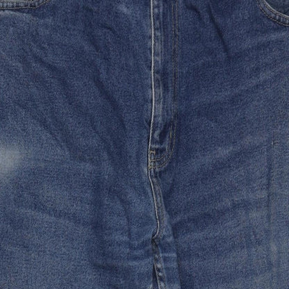 George Mens Blue Cotton Straight Jeans Size 44 in L33 in Regular Zip
