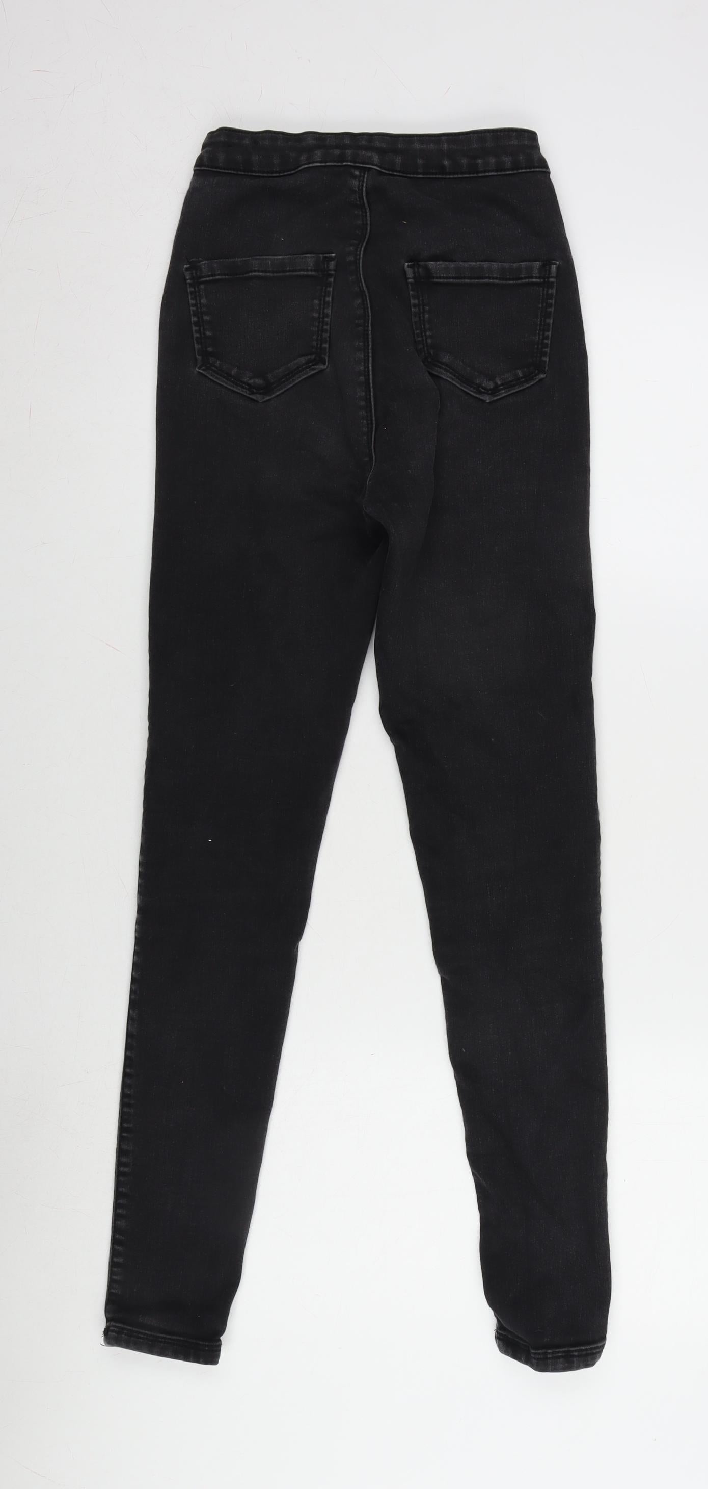 Missguided Womens Grey Cotton Blend Tapered Jeans Size 6 L28 in Regular Zip