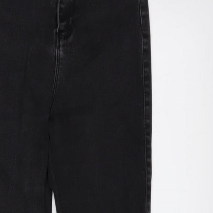 Missguided Womens Grey Cotton Blend Tapered Jeans Size 6 L28 in Regular Zip