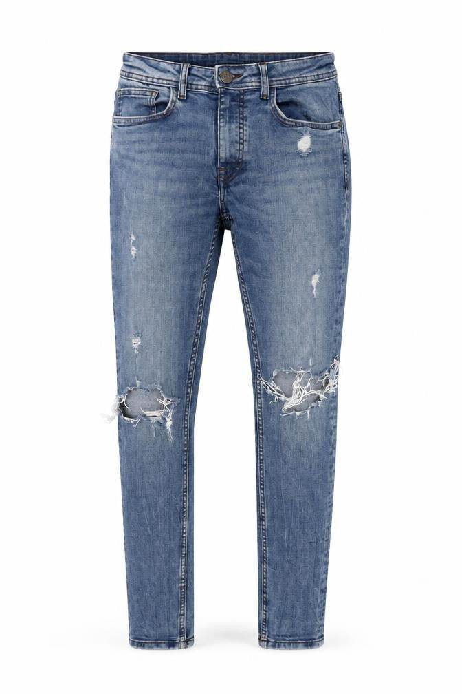 Mens UK Size 32 in Denim & Co. Regular Fit Tapered Blue Jeans