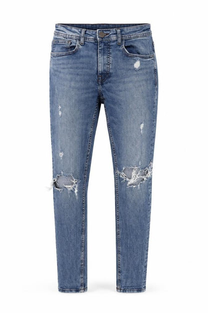 Mens UK Size 32 in Denim & Co. Regular Fit Tapered Blue Jeans