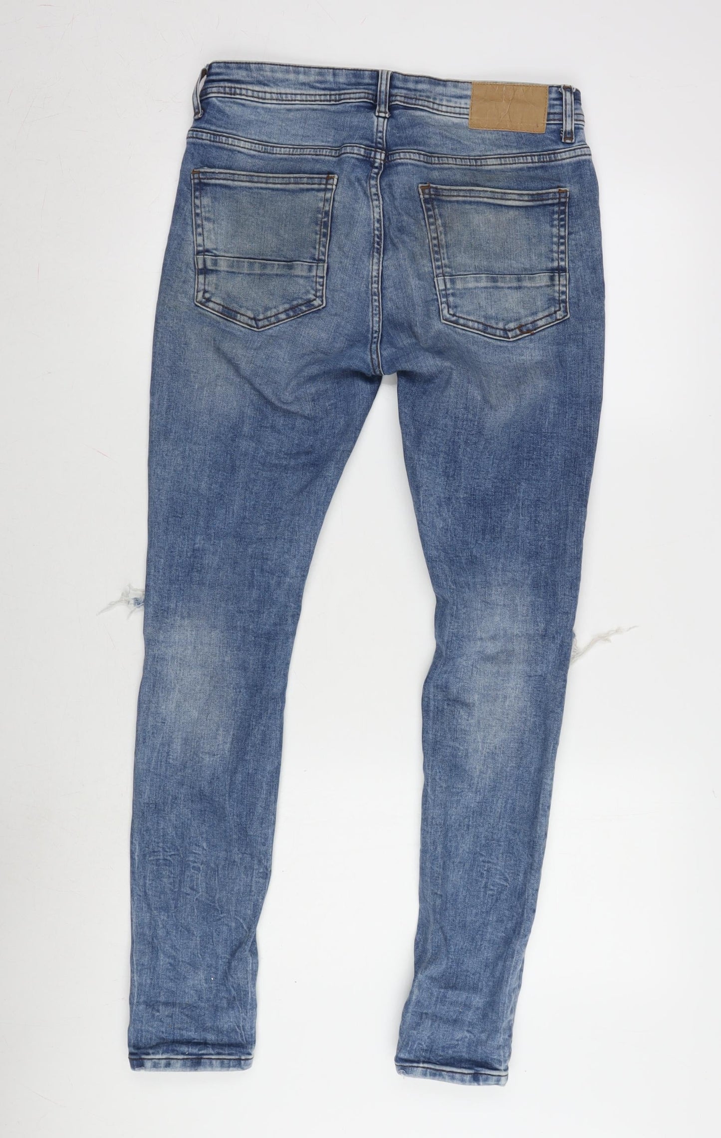 Denim & Co. Mens Blue Cotton Blend Tapered Jeans Size 32 in L32 in Regular Zip
