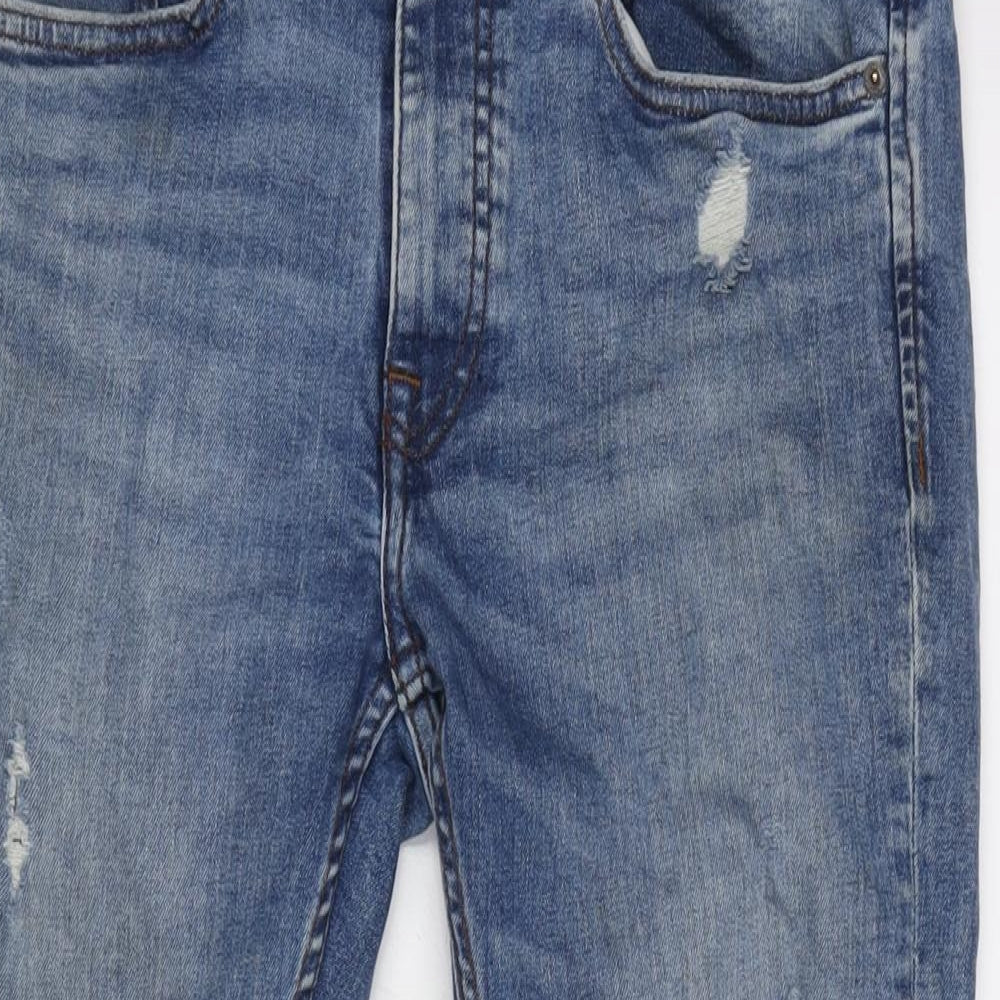 Denim & Co. Mens Blue Cotton Blend Tapered Jeans Size 32 in L32 in Regular Zip