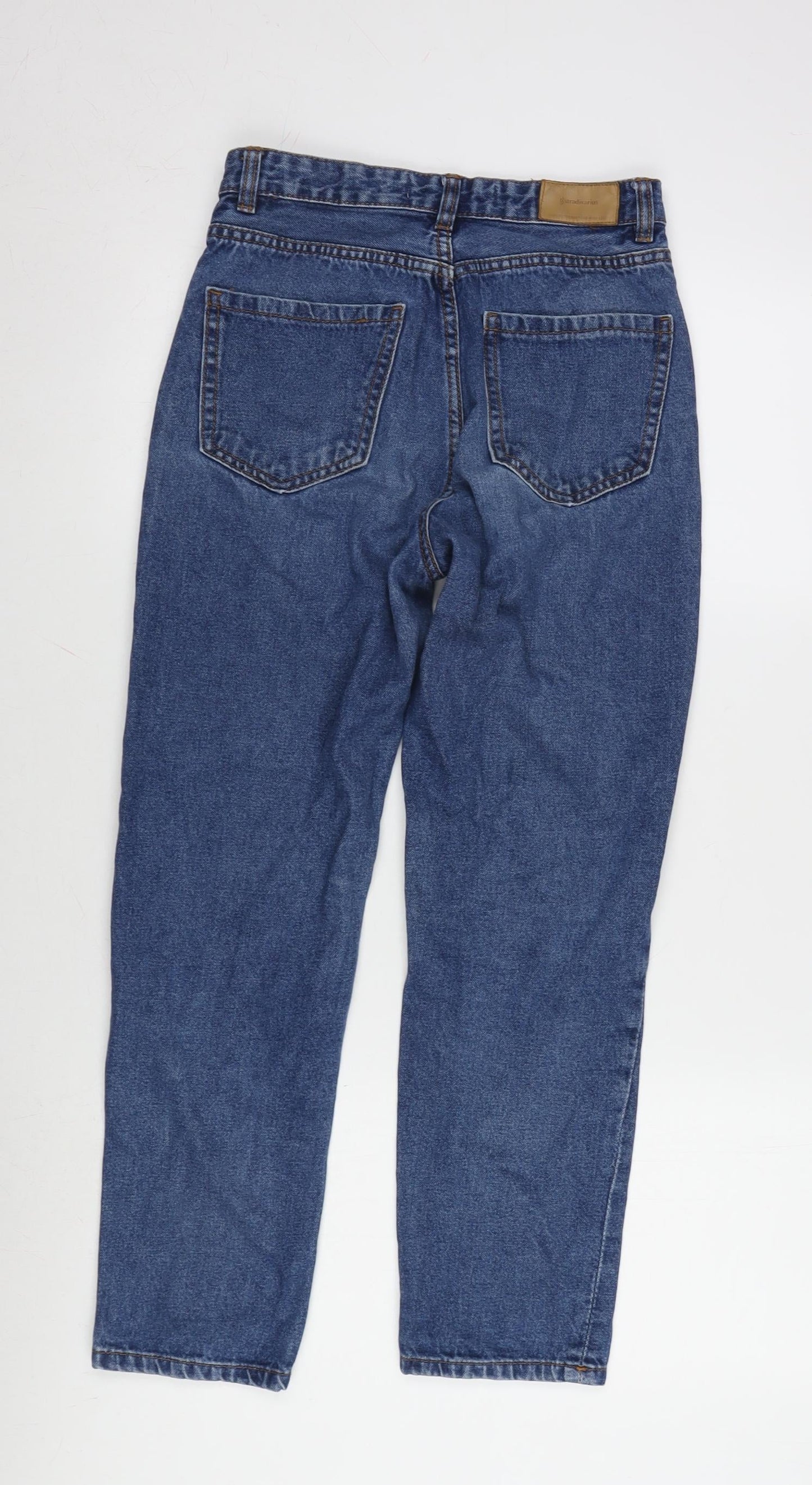 Sradivarios Womens Blue Cotton Straight Jeans Size 8 L26 in Regular Zip