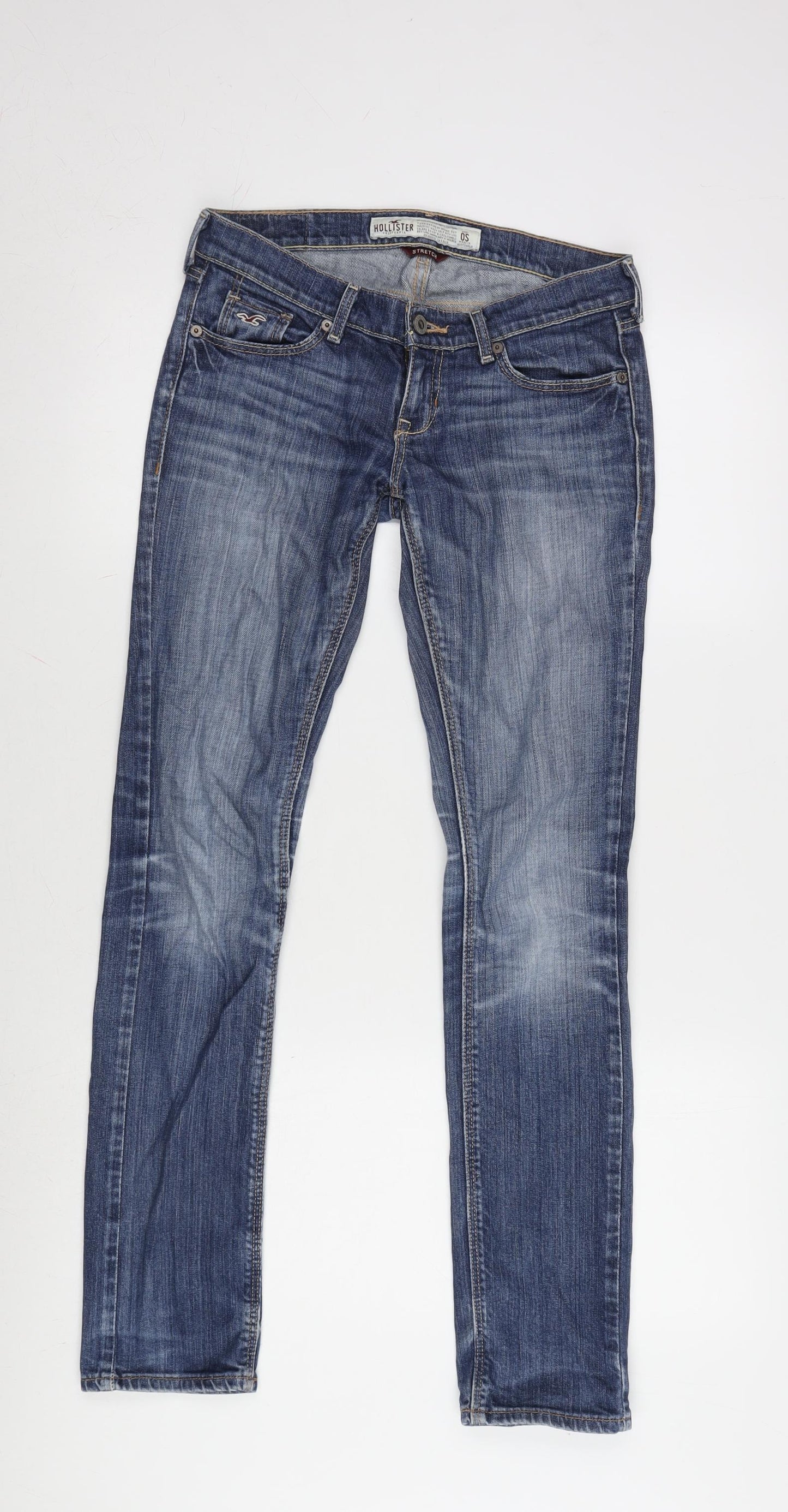 Hollister Womens Blue Cotton Blend Straight Jeans Size 28 in L31 in Regular Zip