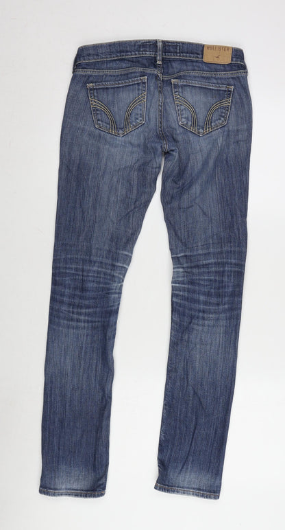 Hollister Womens Blue Cotton Blend Straight Jeans Size 28 in L31 in Regular Zip