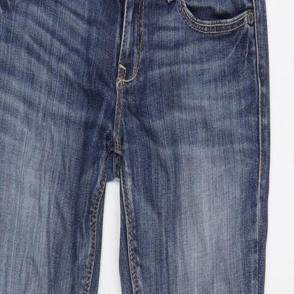 Hollister Womens Blue Cotton Blend Straight Jeans Size 28 in L31 in Regular Zip