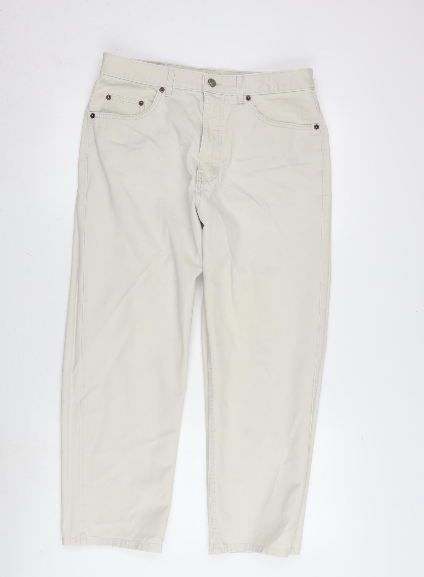 Womens UK Size 32 in Marks and Spencer Regular Fit Cropped Ivory Jeans