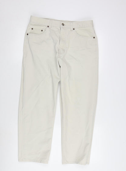 Womens UK Size 32 in Marks and Spencer Regular Fit Cropped Ivory Jeans