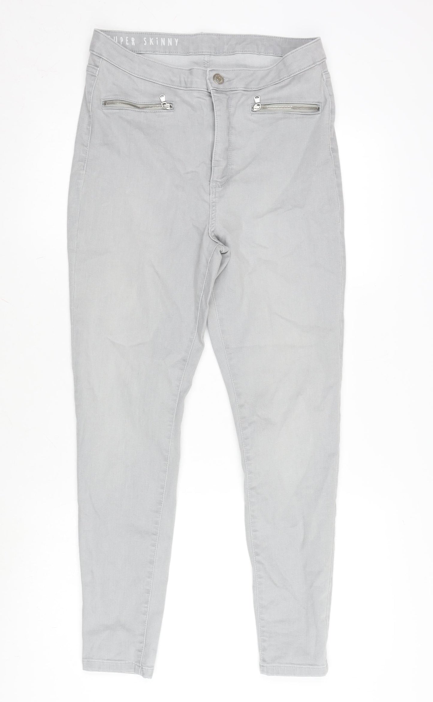 Womens UK Size 12 Marks and Spencer Regular Fit Tapered Grey Jeans
