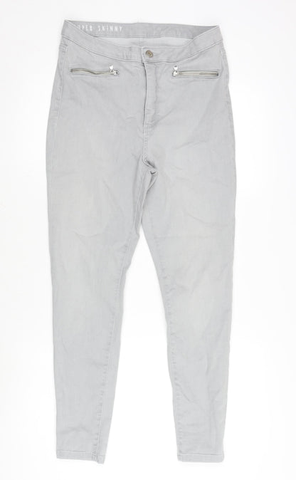 Womens UK Size 12 Marks and Spencer Regular Fit Tapered Grey Jeans