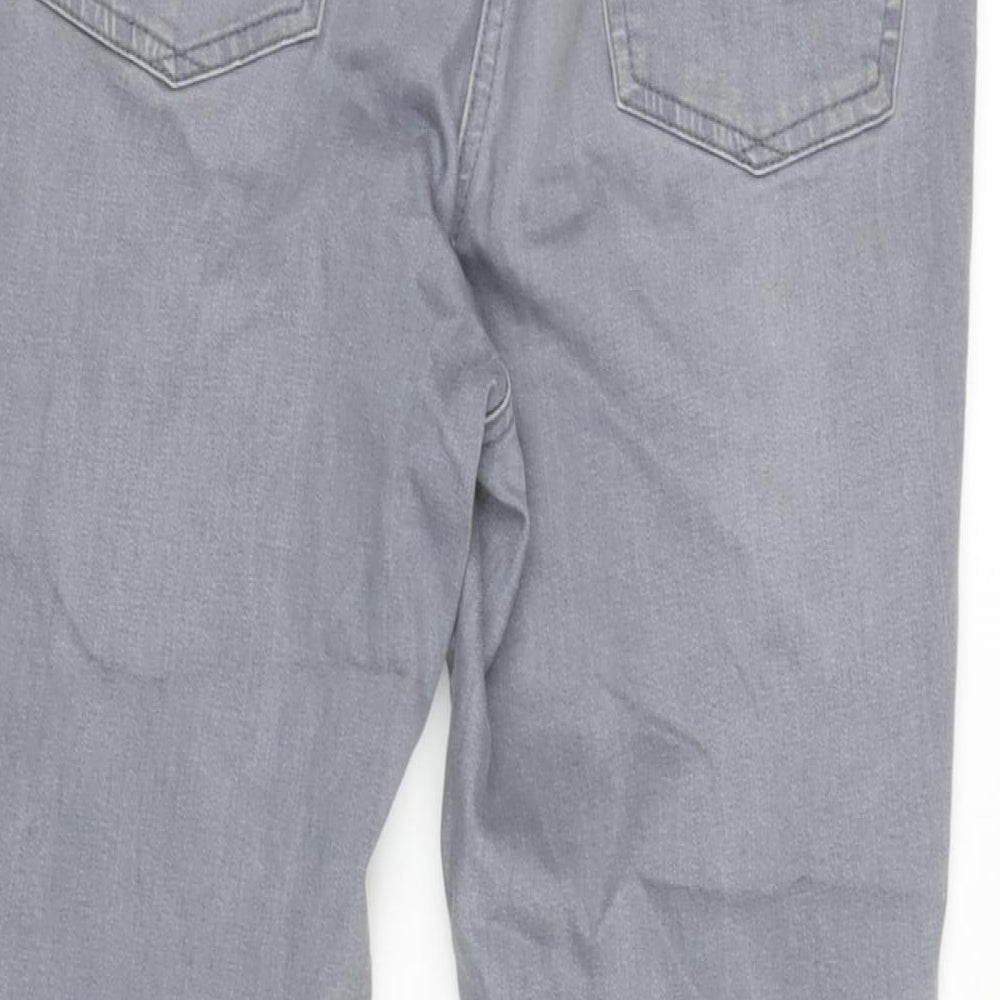 TU Womens Grey Cotton Blend Skinny Jeans Size 14 L28 in Extra-Slim Zip