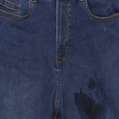 TU Mens Blue Cotton Blend Straight Jeans Size 36 in L28 in Regular Zip