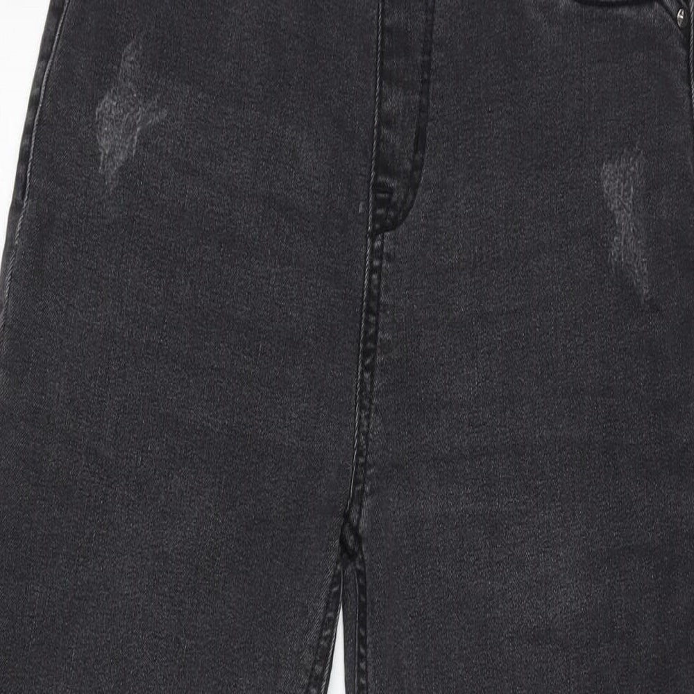 Denim & Co. Girls Grey Cotton Jegging Jeans Size 13-14 Years L26 in Regular - Distressed-Raw Hem