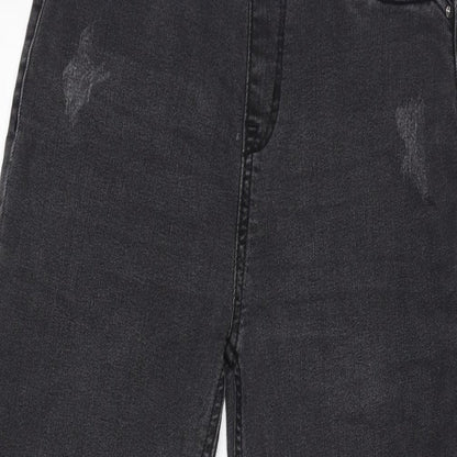 Denim & Co. Girls Grey Cotton Jegging Jeans Size 13-14 Years L26 in Regular - Distressed-Raw Hem