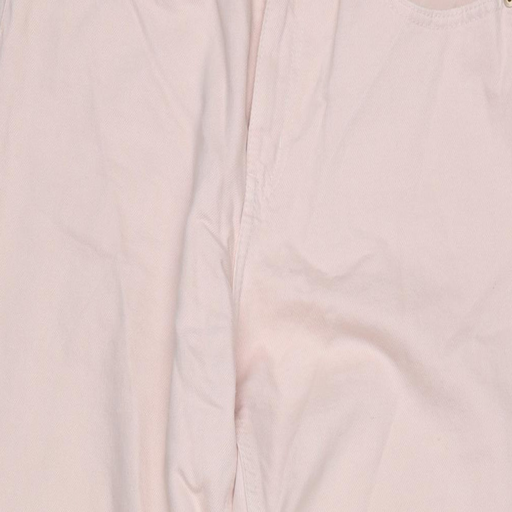 Womens UK Size 10 H&M Regular Fit Wide-Leg Pink Jeans