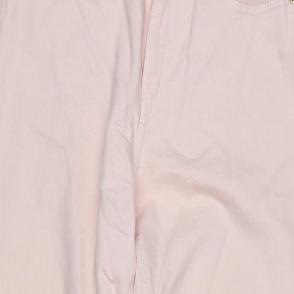 Womens UK Size 10 H&M Regular Fit Wide-Leg Pink Jeans