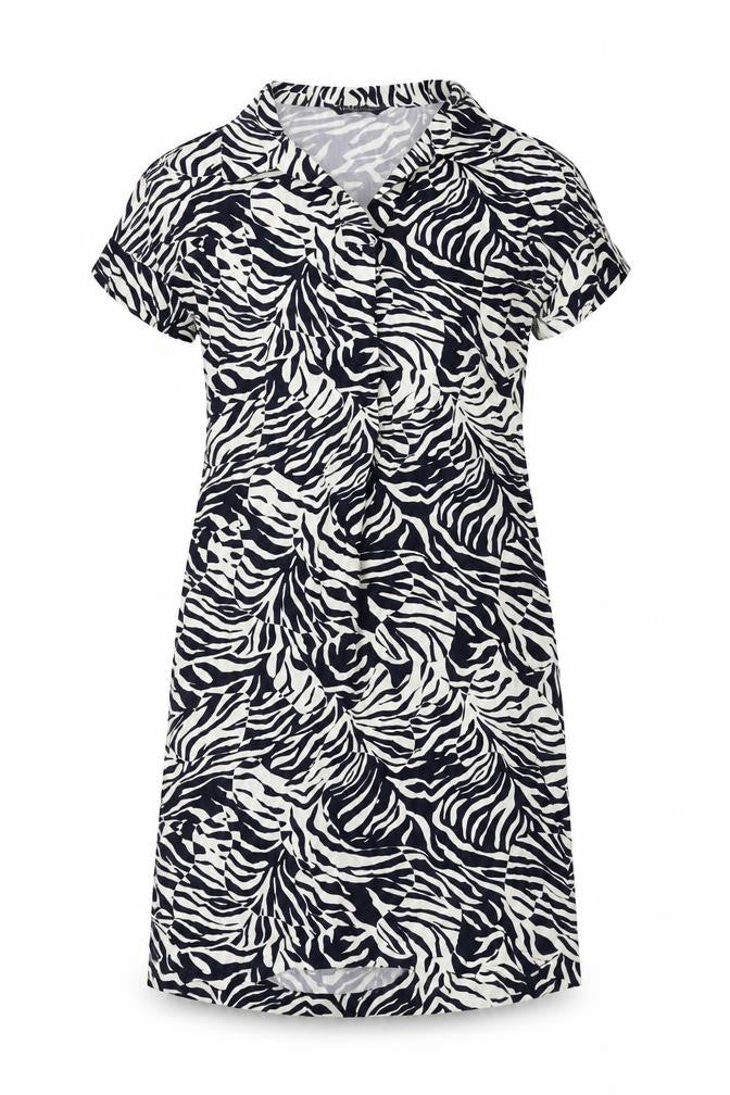 Marks and Spencer Womens Blue Animal Print Viscose Shirt Dress Size 6 Collared Pullover