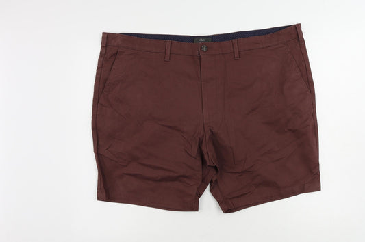Marks and Spencer Mens Brown Cotton Chino Shorts Size 44 in L8 in Regular Zip
