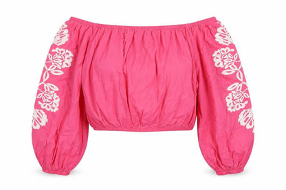 Womens UK Size 18 Marks and Spencer Pink Cropped Blouse
