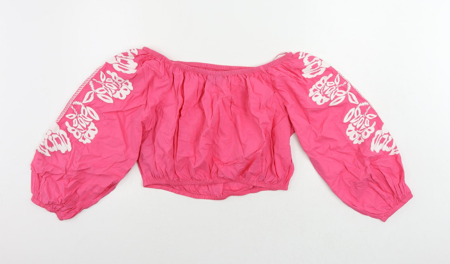 Womens UK Size 18 Marks and Spencer Pink Cropped Blouse