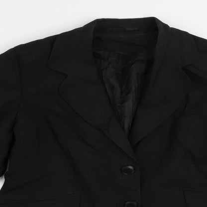 Clubclass Tailoring Womens Black Jacket Blazer Size 12 Button