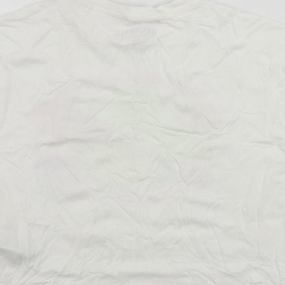 Marks and Spencer Girls White Cotton Pullover T-Shirt Size 10-11 Years Crew Neck Pullover - Vacay