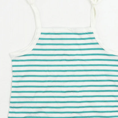 Marks and Spencer Girls Green Cotton Camisole Tank Size 3-4 Years Square Neck Pullover
