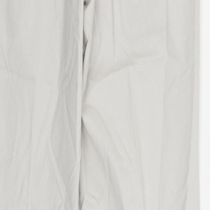 Marks and Spencer Mens Grey Cotton Chino Trousers Size 30 in L31 in Slim Zip