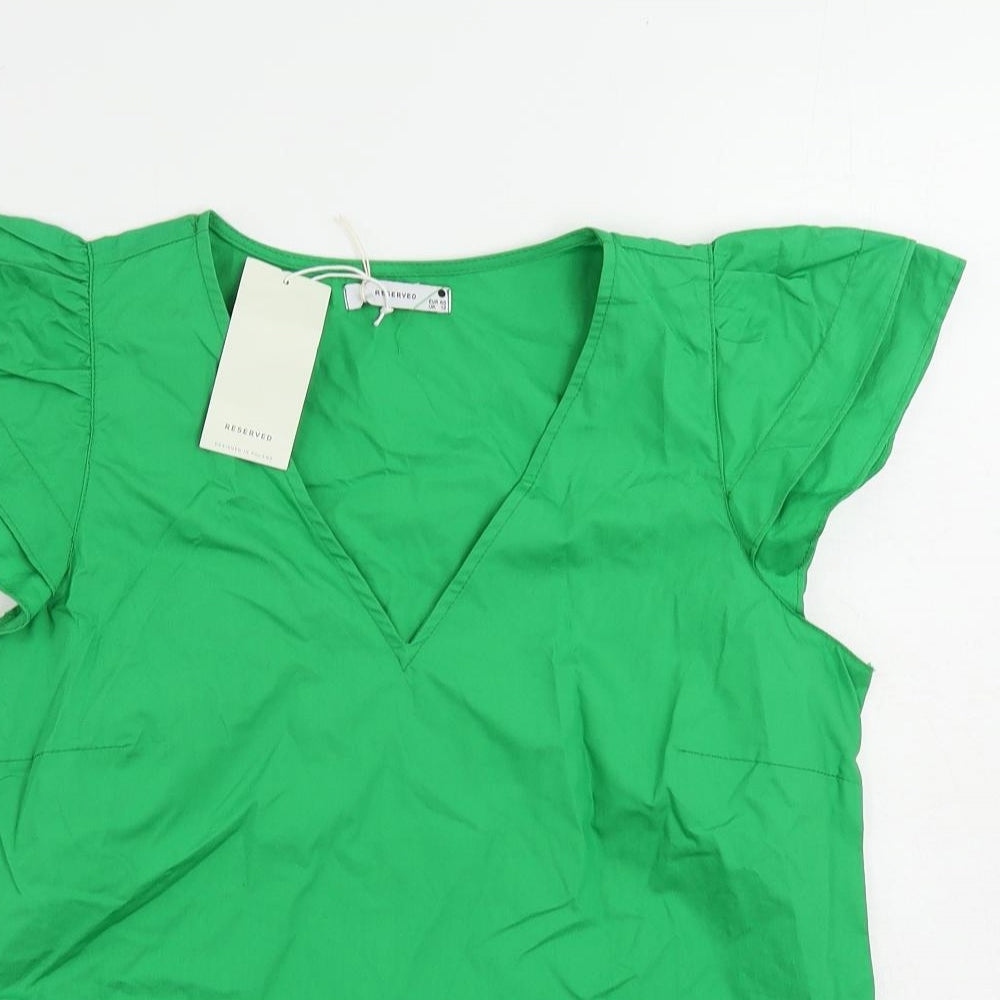 Womens UK Size 12 RESERVED Green Basic Blouse