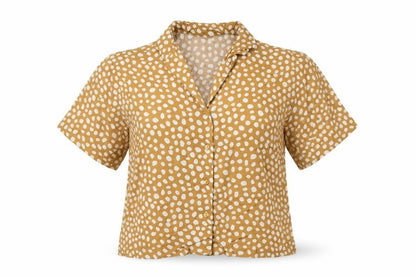 Womens UK Size M Lindex Brown Basic Button-Up