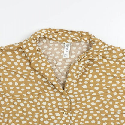Womens UK Size M Lindex Brown Basic Button-Up