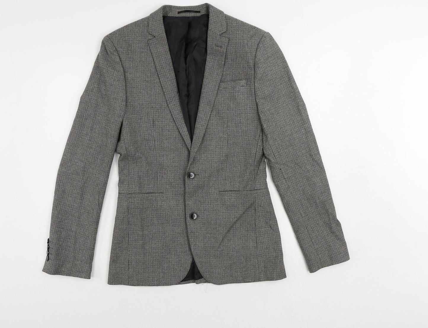 ASOS Mens Grey Geometric Polyester Jacket Suit Jacket Size 36 Regular