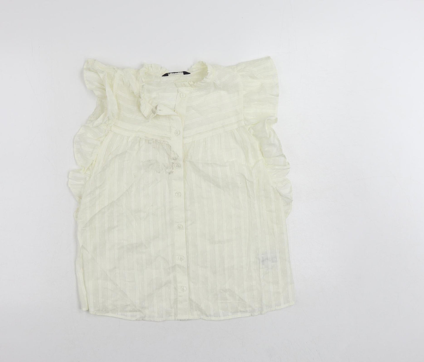 Womens UK Size 6 Marks and Spencer Ivory Basic Button-Up